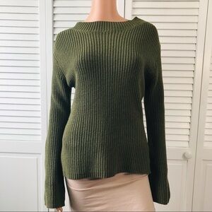 2/$25 POOF New York Green Open Back Sweater Size Medium